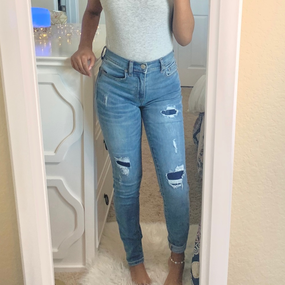 Aeropostale Medium Wash Ripped Jeans